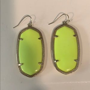 Neon yellow Kendra Scott earrings